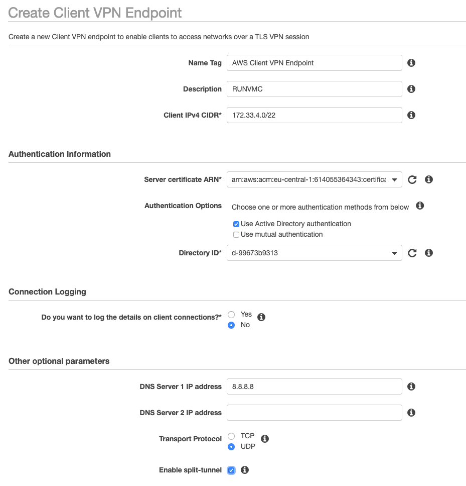 Create a Client VPN Endpoint
