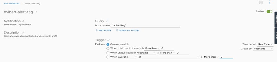 vRLIC Alert Definition