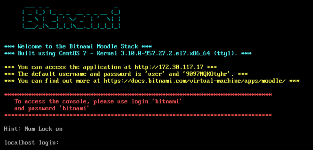 Bitnami App credentials