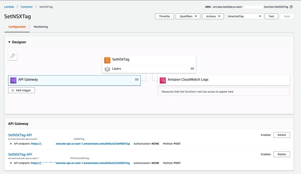 SetNSXTag AWS Lambda